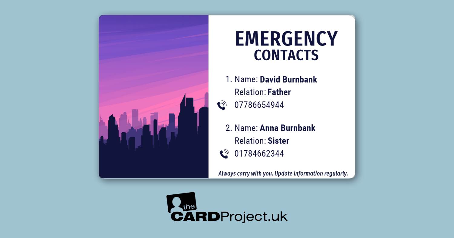 Purple Skyline ICE Photo ID Card (REAR)